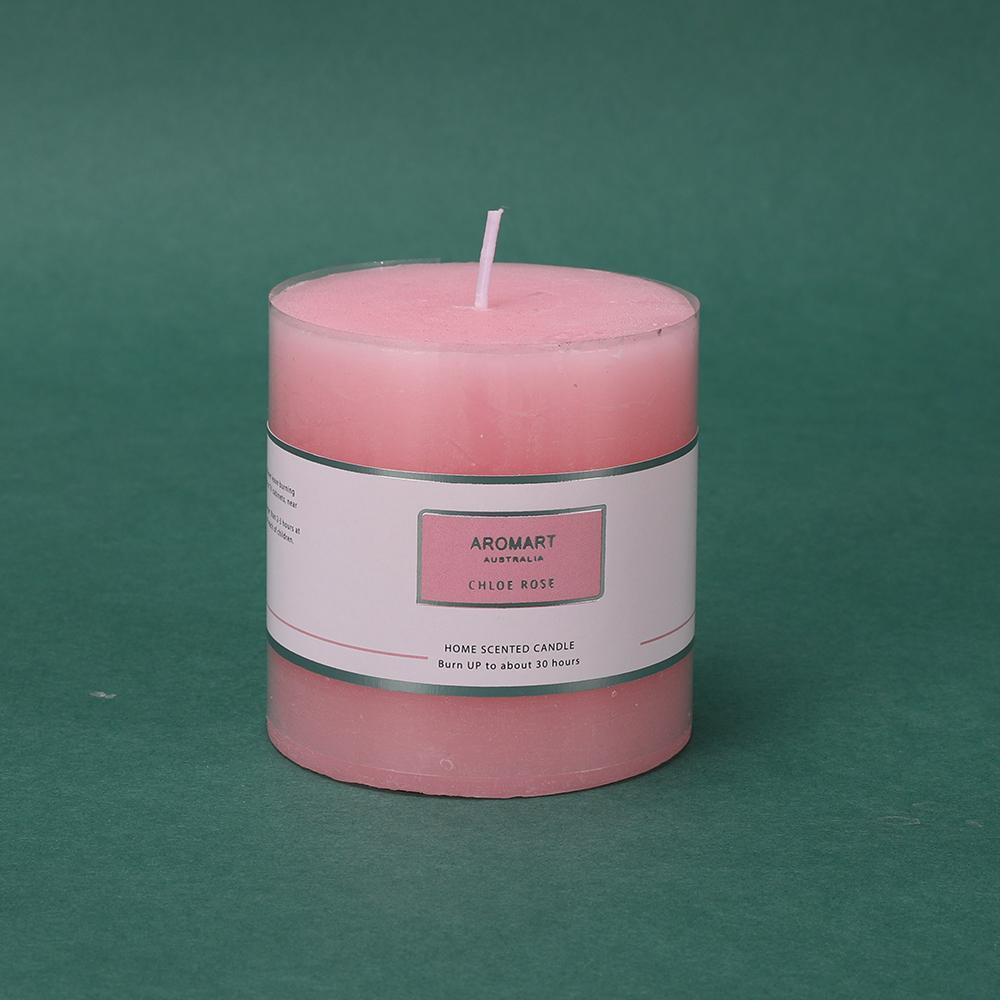 Baby Pink Pillar Candle 7cm x 7cm Chloe Rose Cheap Home Decor