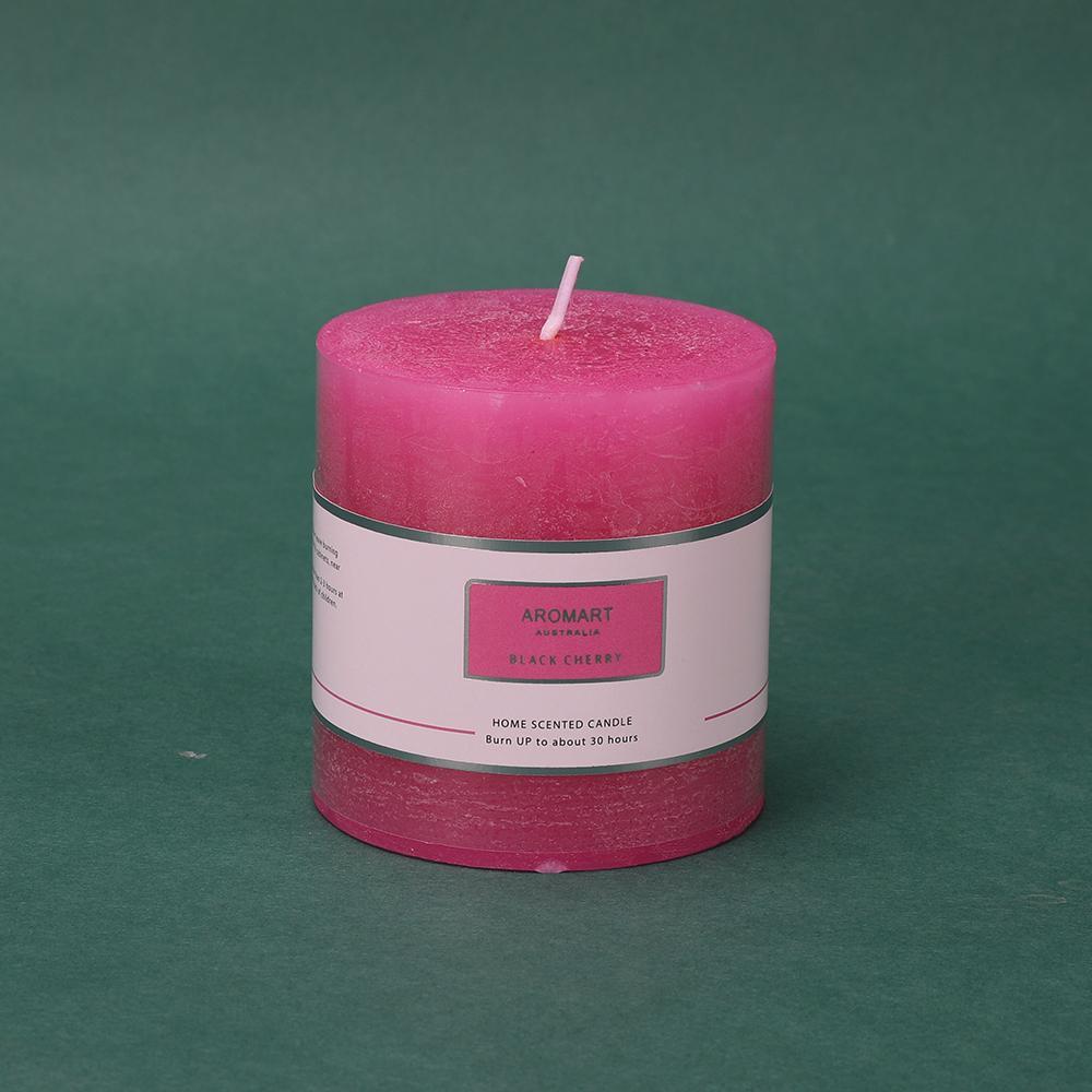 Hot Pink Pillar Candle 7cm x 7cm Black Cherry Cheap Home Decor