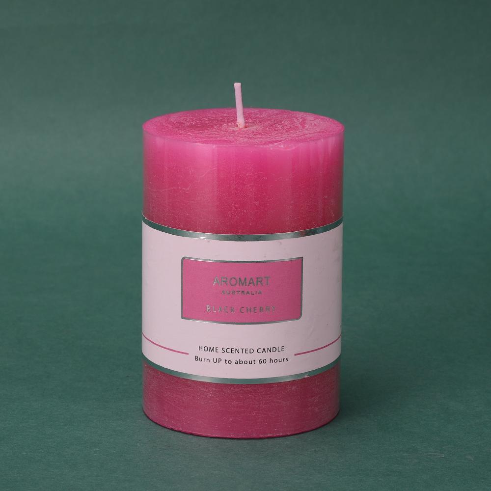Hot Pink Pillar Candle 7cm x 10cm Black Cherry Cheap Home Decor