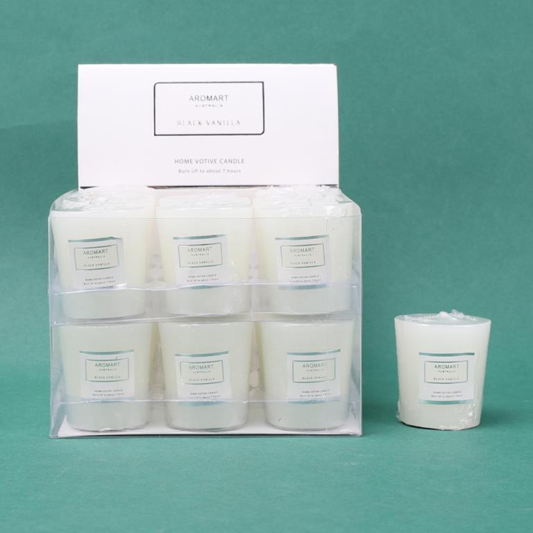 Aromart White Votive Candle Black Vanilla Cheap Home Decor