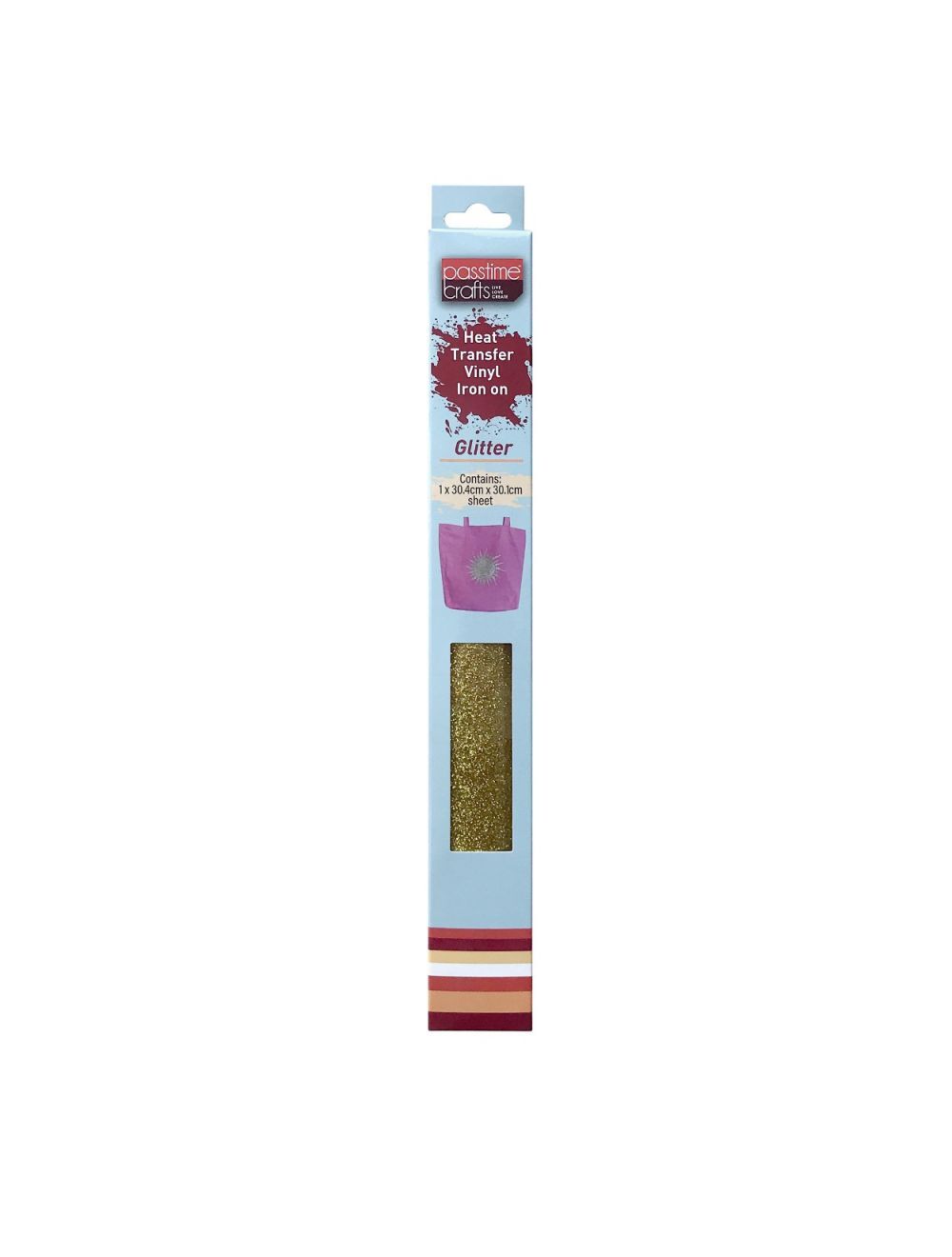 Heat Transfer Vinyl Iron On Gold Glitter 30x30cm - BargainPlus.com.au