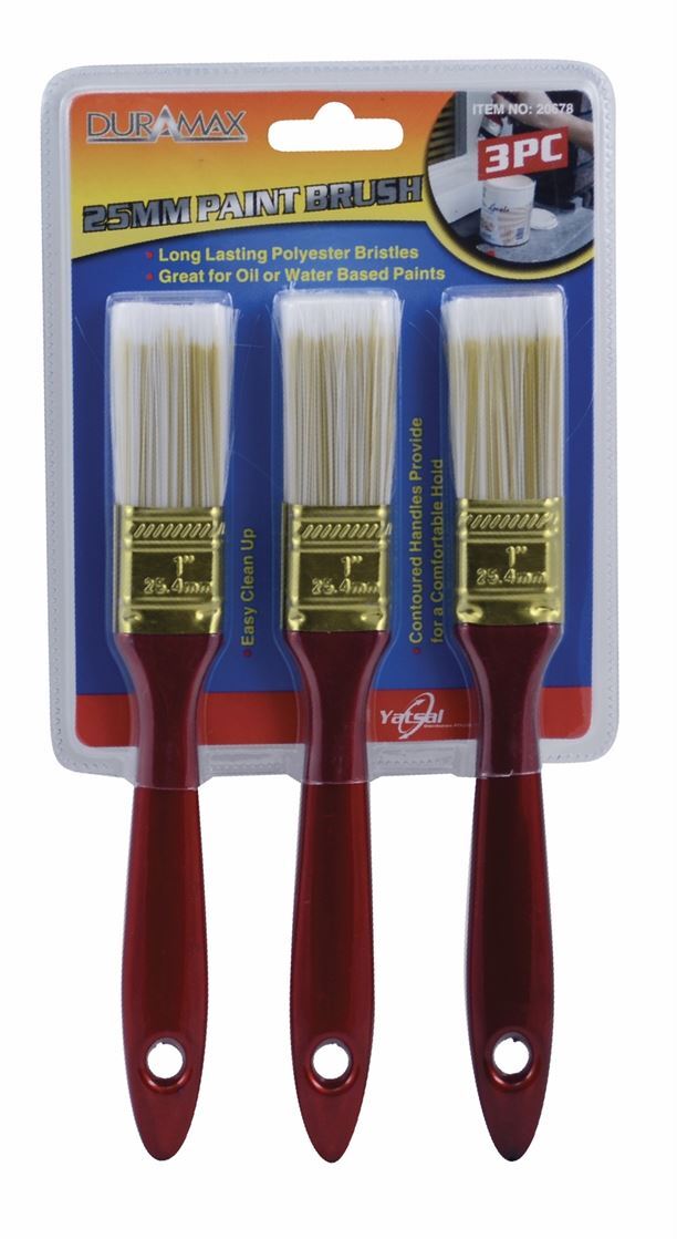 3pce Paint Brush Set-25mmW/20cmH- main image
