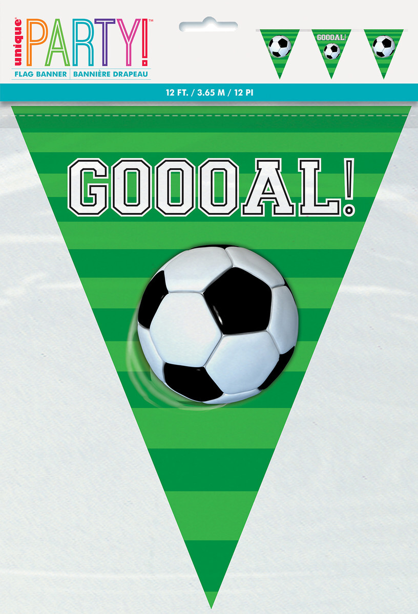 3D Soccer Flag Banner 3.65m Party Supplies Online