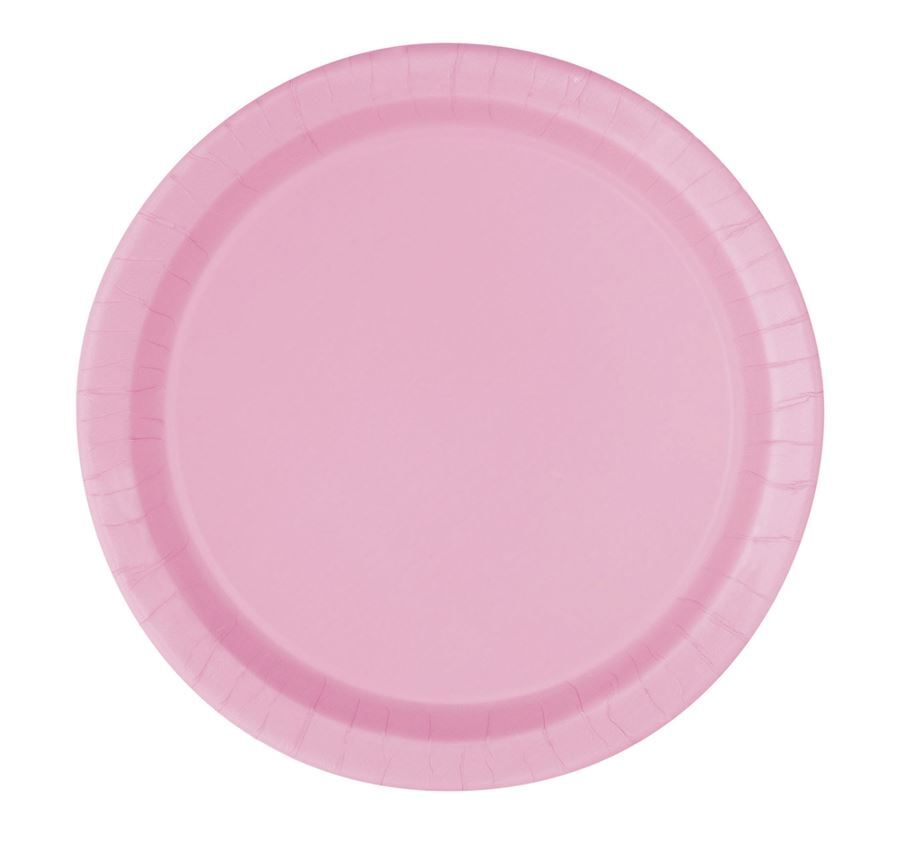 Lovely Pink Round Paper Plates 8 Pack 23cm- main image