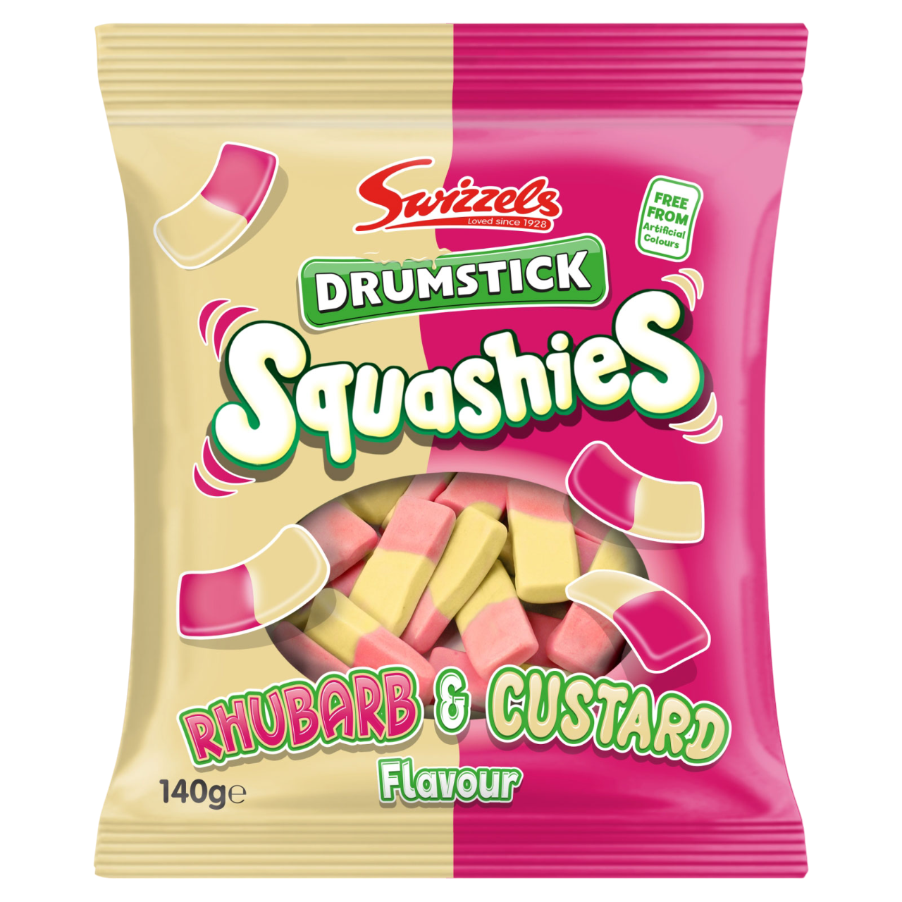 Swizzels Drumstick Squashies Rhubarb & Custard 140g UK Confectionery
