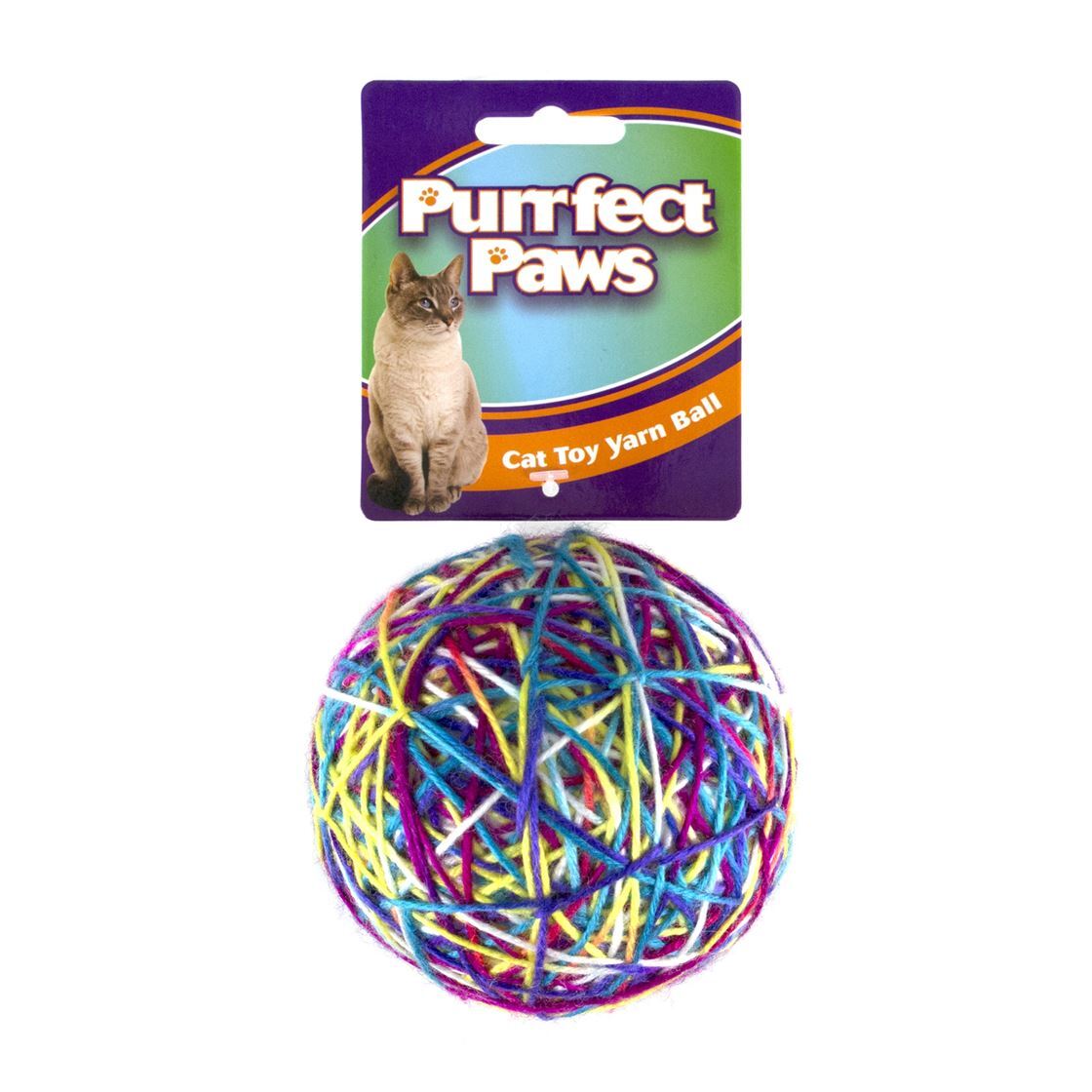 2 x Purrfect Paws Colourful Cat Toy Yarn Ball Buy Discount Cat