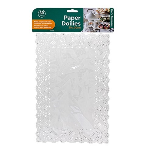 Paper Doilies White 30 Pack 19x30cm Discount Kitchen Supplies