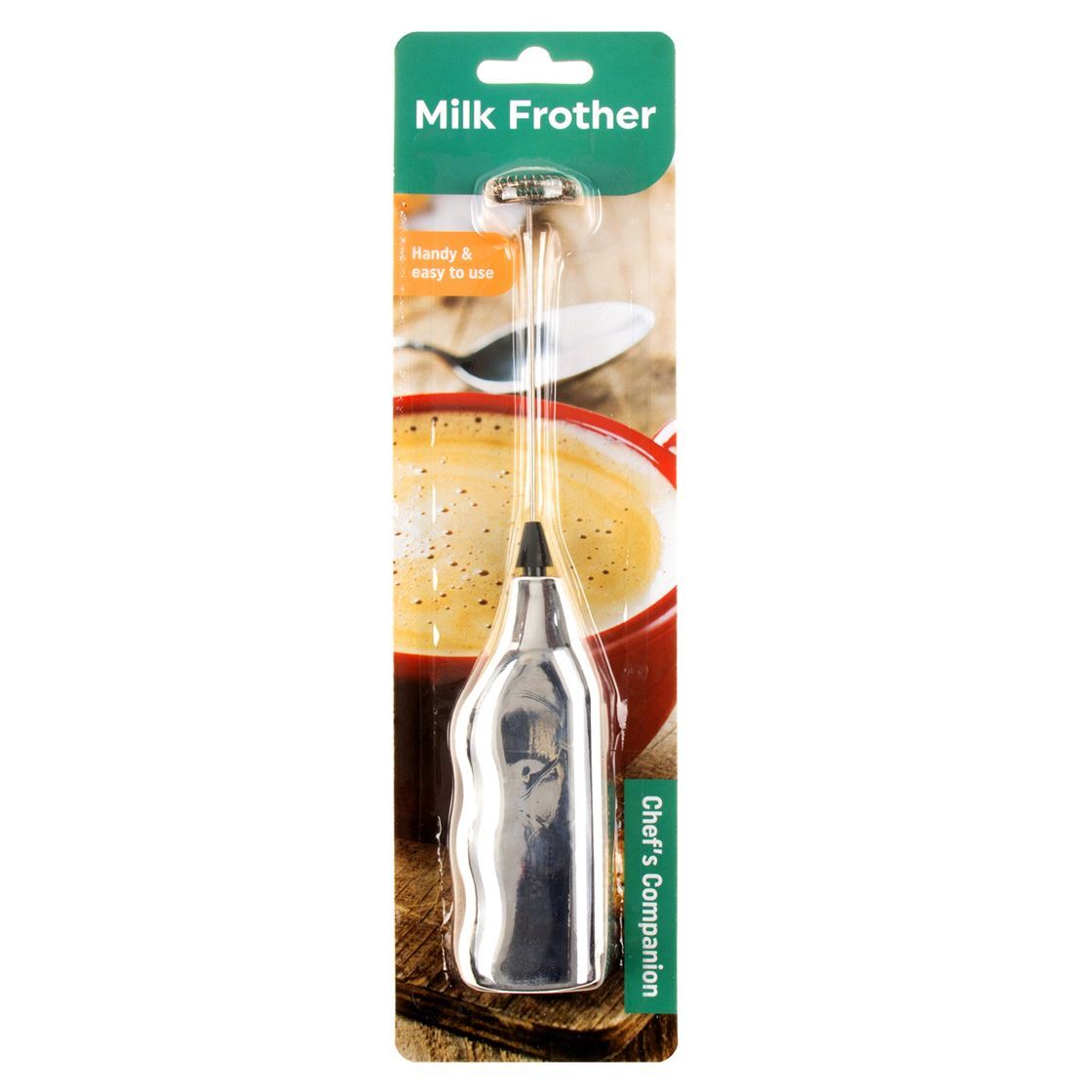 Battery Operated Silver Milk Frother- main image