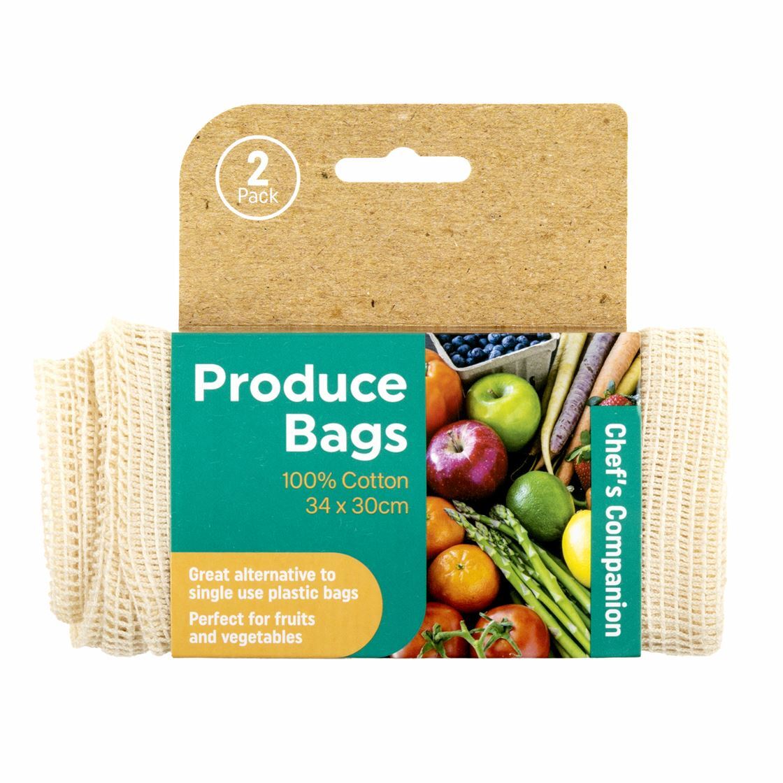 Produce Cotton Bags 2 Pack 34cm x 30cm- main image
