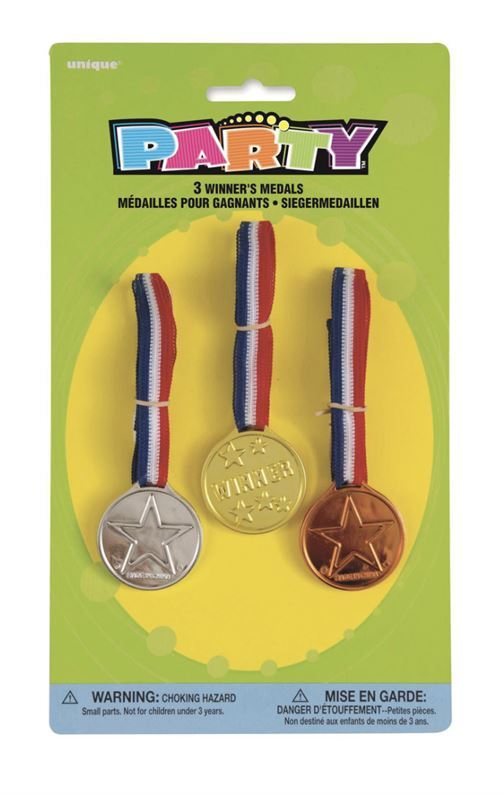 3 Winner Medals - Gold, Silver, Bronze- main image