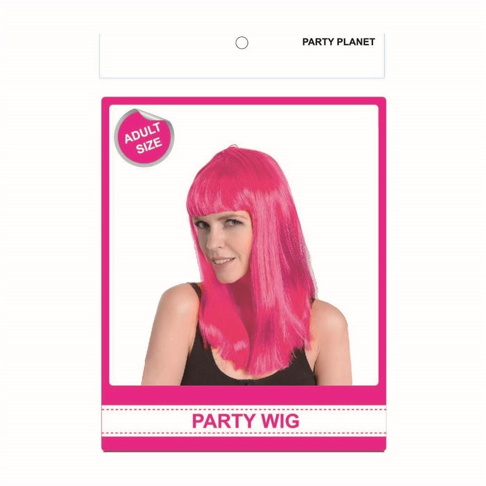Pink Long Straight Costume Wig- main image