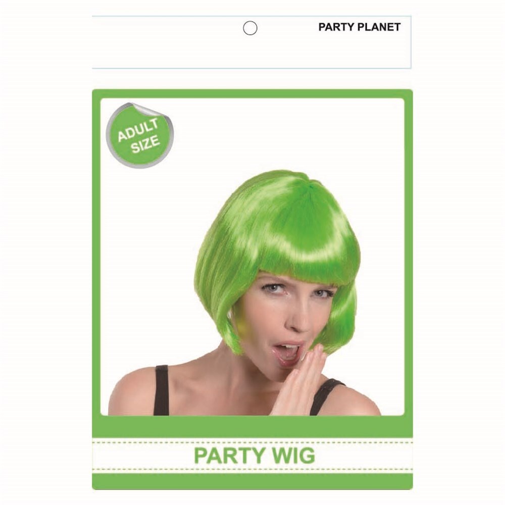 Green Bob Straight Costume Wig- main image