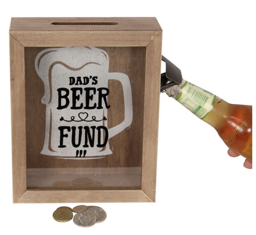Dad's Beer Fund with Bottle Opener 22cm Mancave Essential- main image