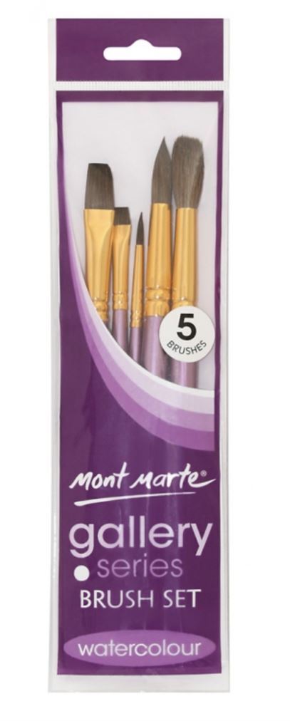 Mont Marte Gallery Series Paint Brush Set - Watercolour 5pc- main image