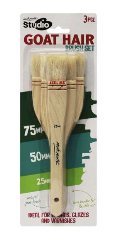 Mont Marte Studio 3pc Goat Hair Paint Brush Set - Buy Discount Art Supplies  