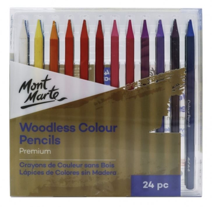 Mont Marte Premium Woodless Colour Pencils 24pc- main image