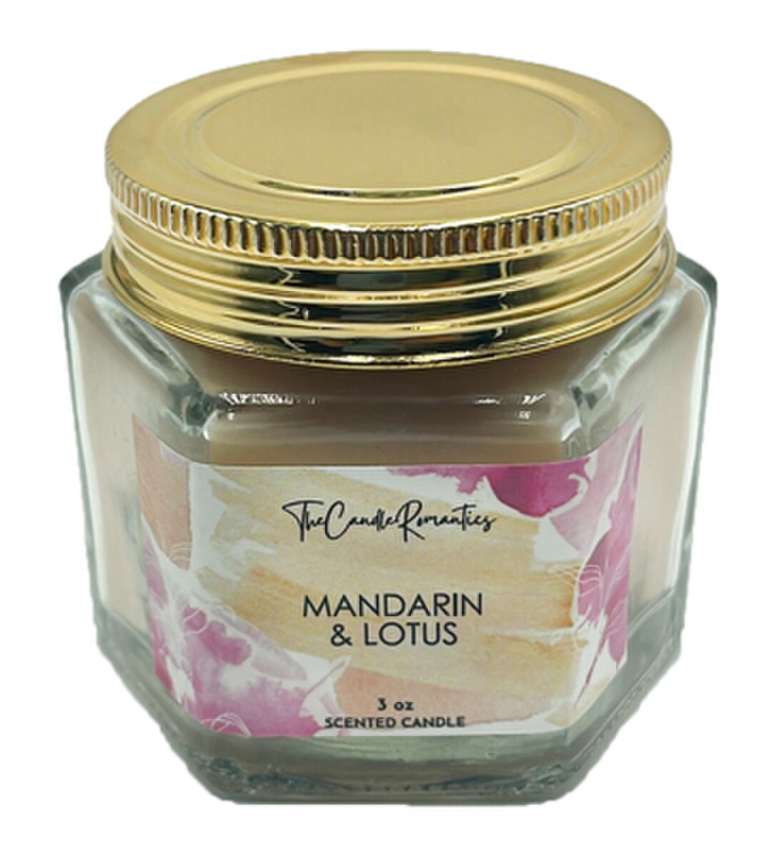 Glass Hex Candle 85g Mandarin & Lotus