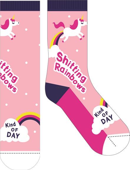Novelty Socks - Unicorn Funny Pink- main image