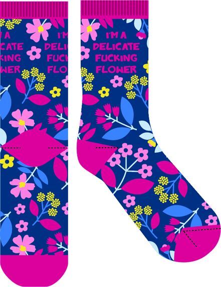 Frankly Funny Novelty Socks - It’s a Delicate Flower- main image