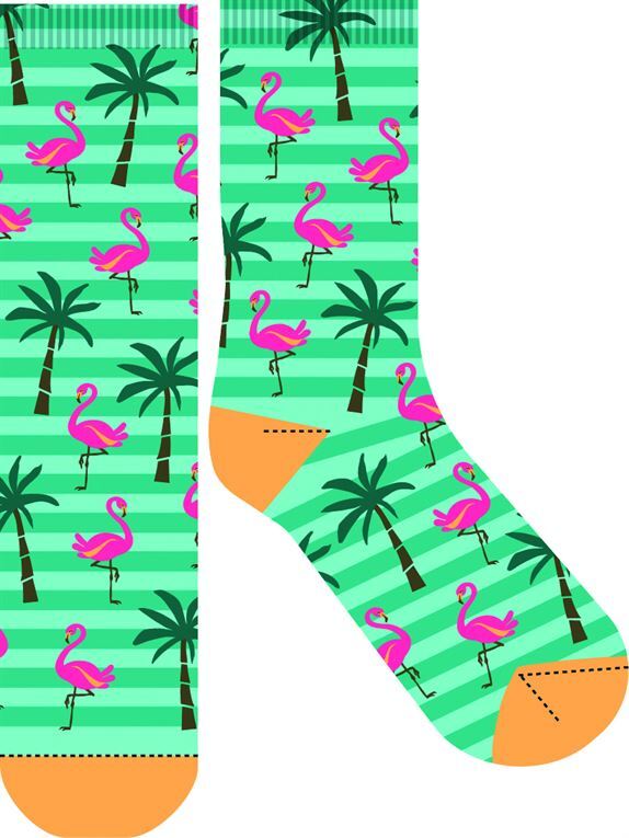 Frankly Funny Novelty Socks - Flamingo Palm- main image
