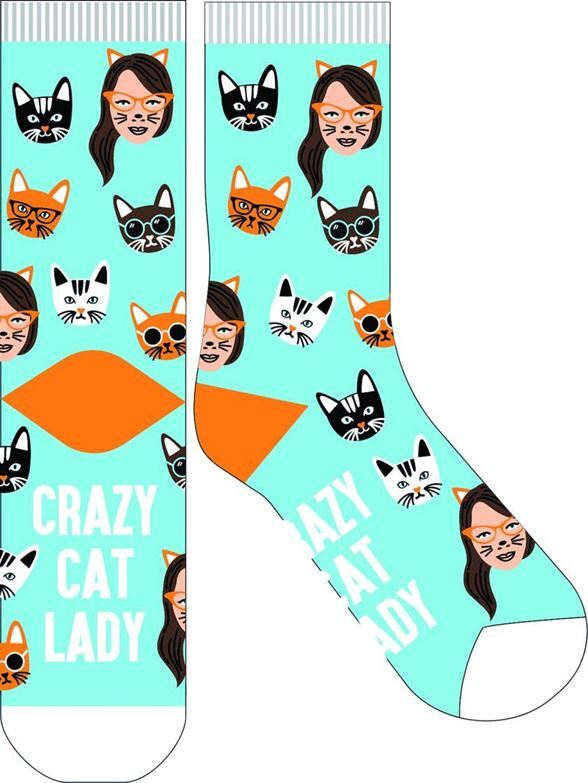 Frankly Funny Novelty Socks - Crazy Cat Lady- main image