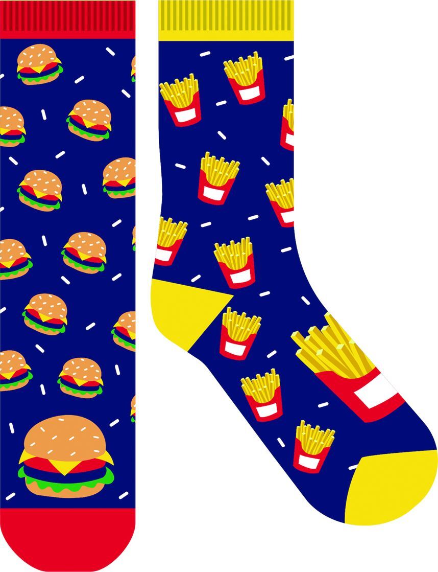 Frankly Funny Novelty Socks - Burger Chips- main image