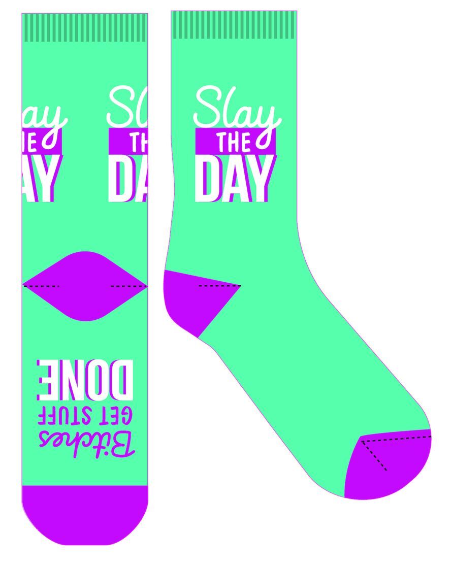 Frankly Funny Novelty Socks - Slay The Day- main image