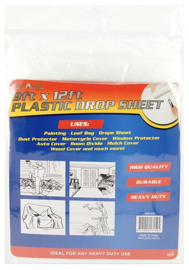 1pce Plastic Drop Cloth-9x12FT-Multi Use- main image
