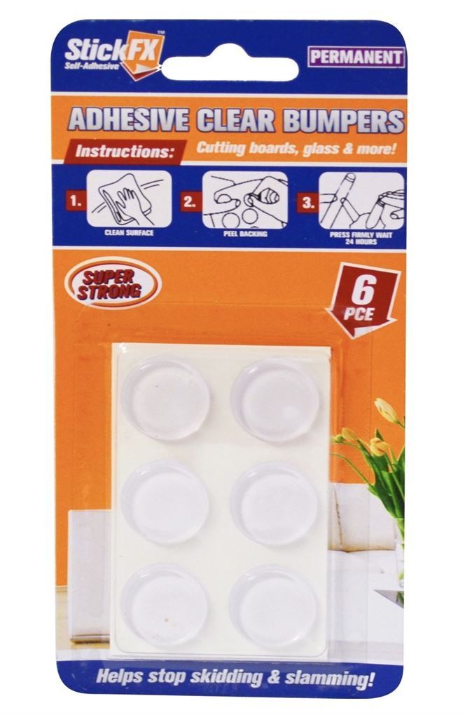 Self Adhesive 6x Clear Permanent Bumpers 2cm Diameter