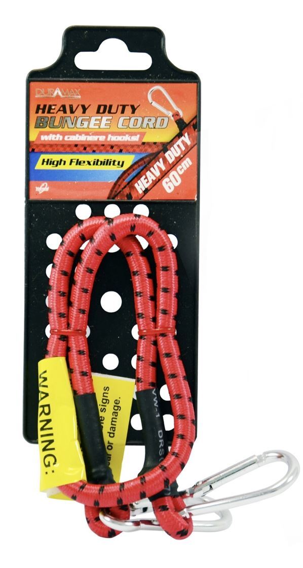 Heavy Duty Bungee Cord Strap 60cm with Carabiner Hook- main image