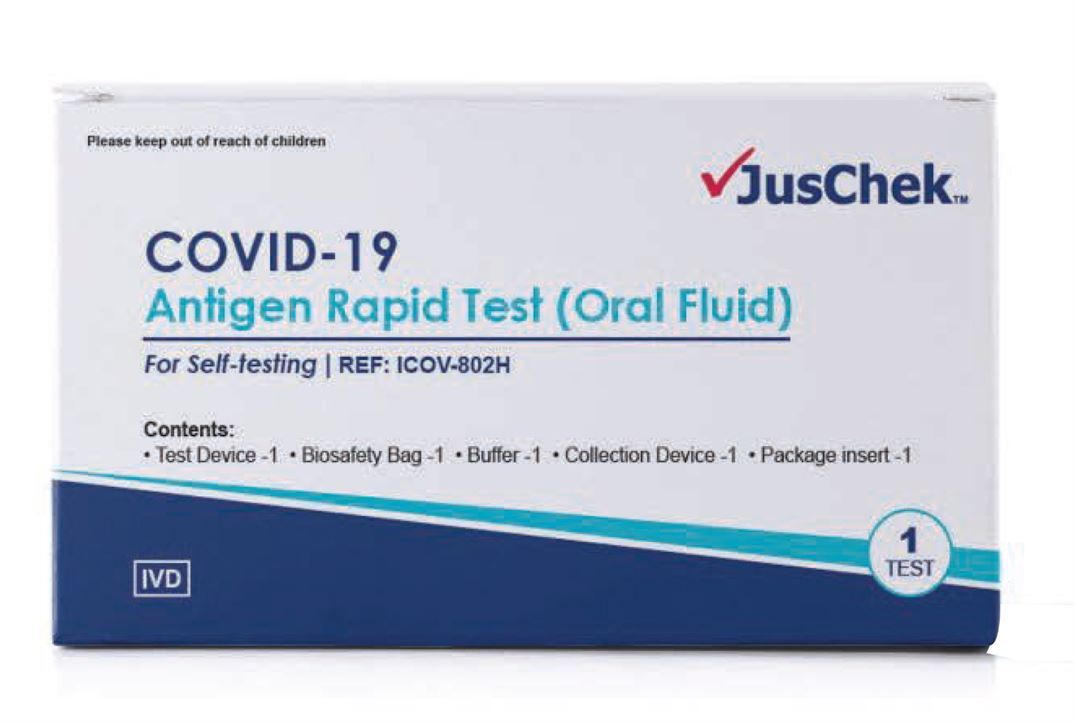 JusChek COVID-19 Antigen Rapid Test (Oral Fluid) - TGA Approved- main image