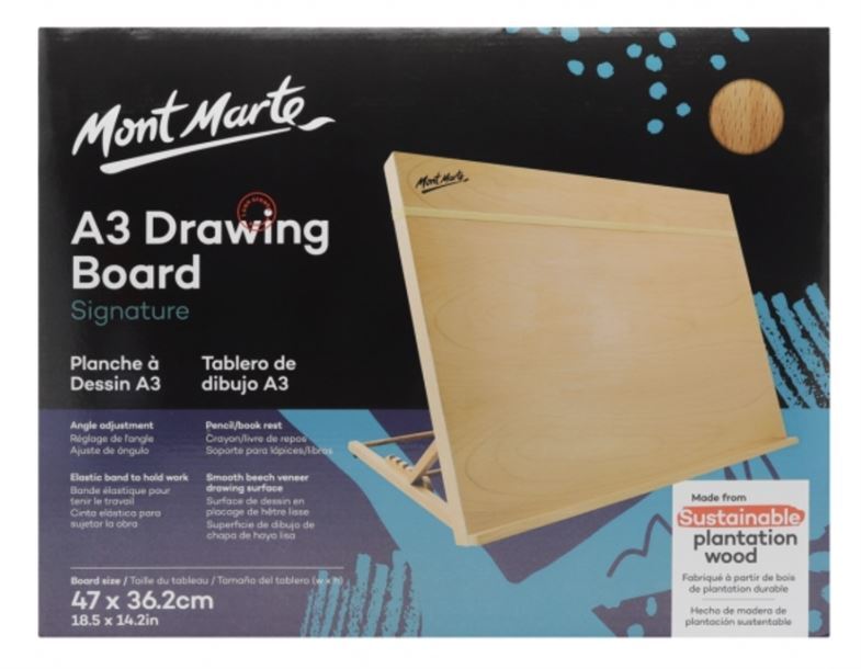 Mont Marte A3 Drawing Board Desk Easel Adjustable with Band Painting Stand- main image