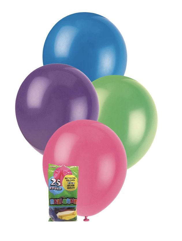 25cm Assorted Colours Decorator Balloons 20 Pack- main image