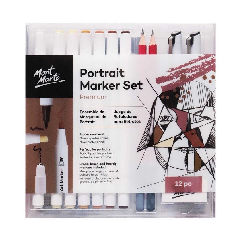 Mont Marte Premium Portrait Alcohol Marker Set 12pc Buy Art Drawing