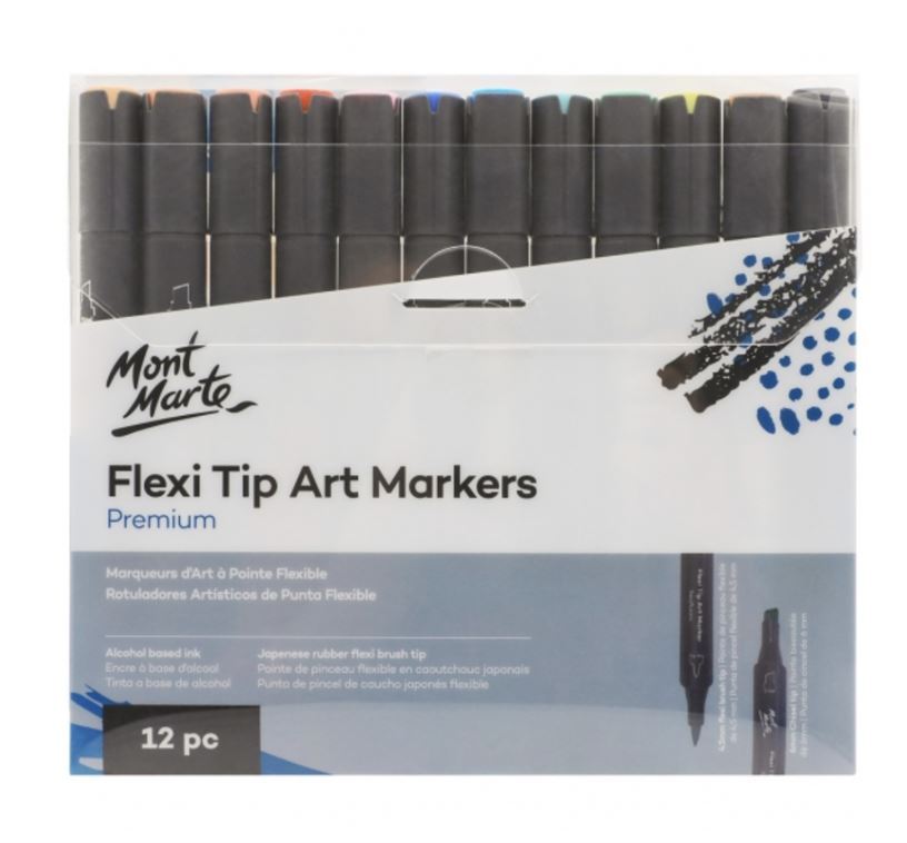 Mont Marte Premium Flexi Tip Art Markers 12pc- main image