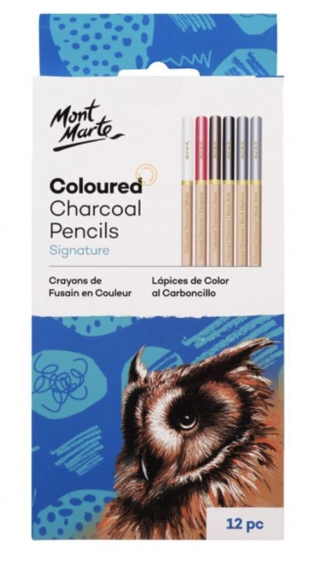 Mont Marte Signature Coloured Charcoal Pencils 12pc- main image