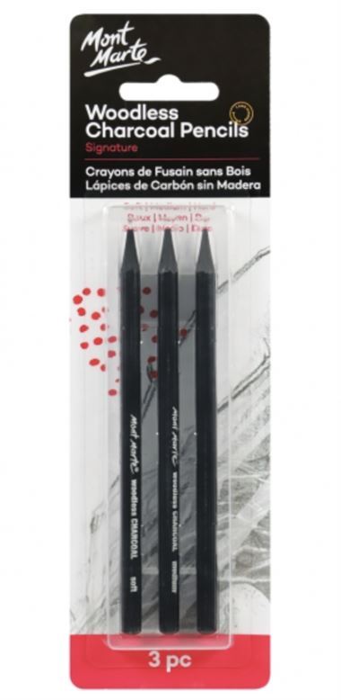 Mont Marte Signature Woodless Charcoal Pencils 3pc- main image