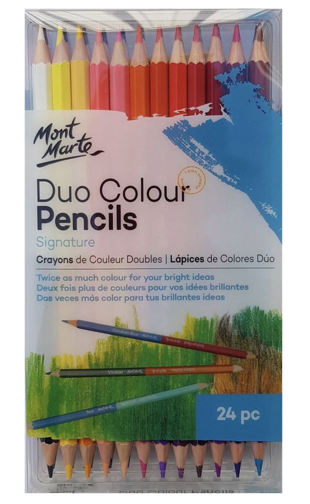 Mont Marte Signature Duo Colour Pencils 24pc Drawing and Sketching Set Quality- main image