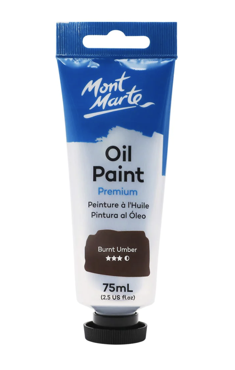 Mont Marte Oil Paint 75ml Tube Burnt Umber