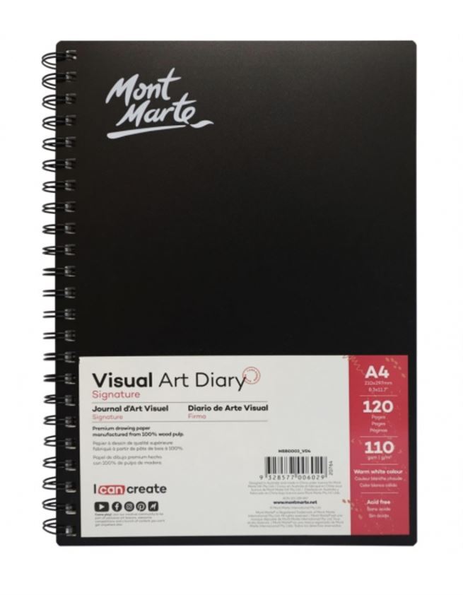 Mont Marte Signature Visual Art Diary 110gsm A4 120 Page- main image