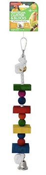Four Step Wooden Cluster Blocks Bird Toy with Bell- main image