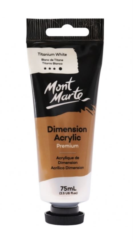 Mont Marte Dimension Acrylic Paint 75ml Tube - Titanium White- main image