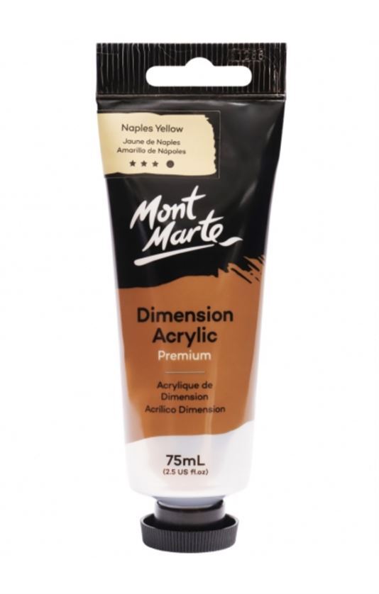 Mont Marte Dimension Acrylic Paint 75ml Tube - Naples Yellow- main image