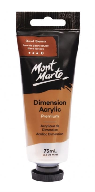 Mont Marte Dimension Acrylic Paint 75ml Tube - Burnt Sienna- main image