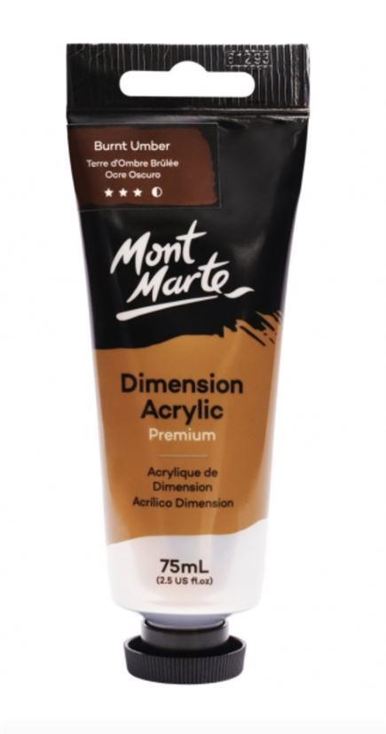 Mont Marte Dimension Acrylic Paint 75ml Tube - Burnt Umber- main image