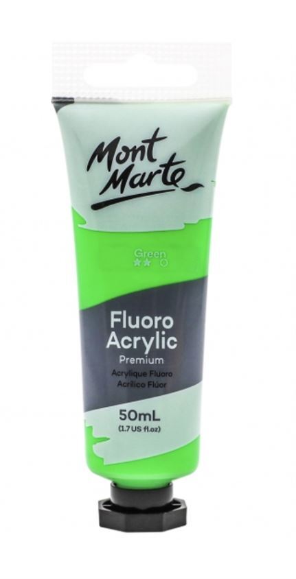 Mont Marte Premium Fluoro Acrylic Paint Tube 50ml - Green- main image