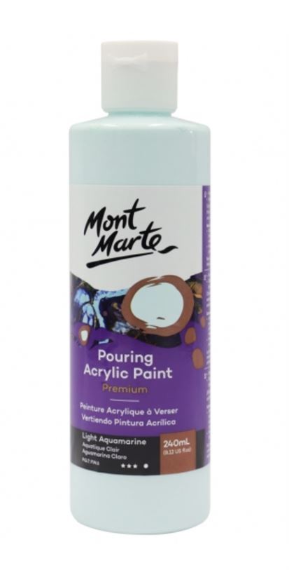 Mont Marte Acrylic Pouring Paint 240ml Bottle - Light Aquamarine- main image