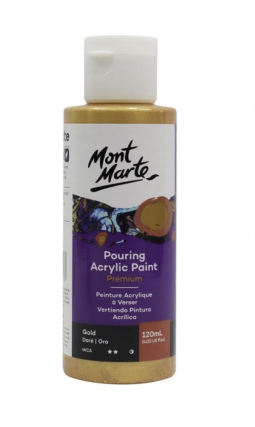 Mont Marte Acrylic Pouring Paint 120ml Bottle - Gold- main image