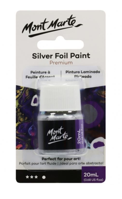 Mont Marte Premium Foil Paint 20ml Bottle - Silver- main image