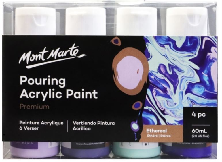 Mont Marte Premium Pouring Acrylic Paint 60ml 4pc Set - Ethereal- main image